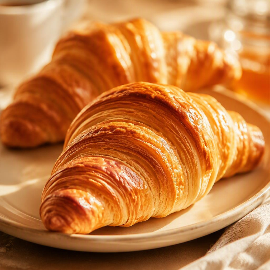 Croissants de mantequilla franceses